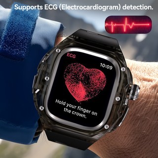 Vỏ bảo vệ chống rơi kim cương giả trong suốt tương thích với Apple Watch Ultra 1 / 2 / 3 49mm Dây đeo đồng hồ một mảnh