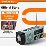 Đèn Pin Siêu Cấp SUPERFIRE YJ03 Đa Năng Sạc Tay Quay & Năng Lượng Mặt Trời Pin 2000mAh Ánh Sáng Mạnh Cho Hoạt Động Ngoài Trời & Sinh Tồn — ảnh 1
