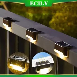 ECILY 2 / 4 / 8 Chiếc Đèn LED Năng Lượng Mặt Trời Đèn Sân Vườn Ngoài Trời Sàn Đèn Cầu Thang Năng Lượng Mặt Trời Ánh Sáng Chống Nước Đèn Bước Năng Lượng Mặt Trời Sân Vườn Trang Trí