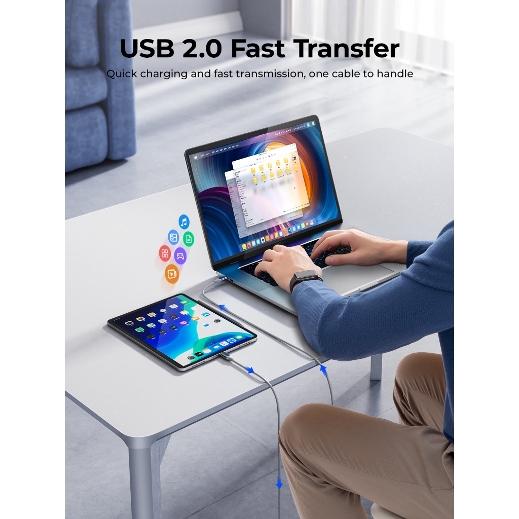 ORICO - Cáp sạc nhanh Type-C sang Type-C PD100W Cáp sạc USB-C 1M (CDX-100CC)