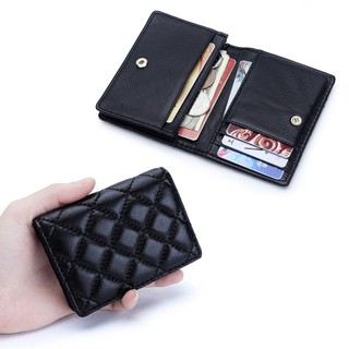 Mới Đơn Giản Da Cừu Đựng Thẻ Nữ Mini Da Thật Chính Hãng Ví Nhỏ