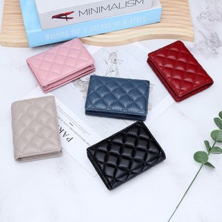 Mới Đơn Giản Da Cừu Đựng Thẻ Nữ Mini Da Thật Chính Hãng Ví Nhỏ