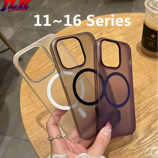 [JLK] Ốp từ tính mờ trong suốt cho iPhone 17 Air 16 15 14 13 12 Pro Max Plus Vỏ PC cứng siêu mỏng