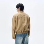 Áo khoác bomber nam cổ đứng kiểu cổ điển Mỹ bay ngắn kiểu boxy kaki unisex jacket công sở barnfit áo khoác nam boy phố áo khoác nam mùa đông — ảnh 2