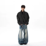 Áo khoác bomber nam cổ đứng kiểu cổ điển Mỹ bay ngắn kiểu boxy kaki unisex jacket công sở barnfit áo khoác nam boy phố áo khoác nam mùa đông — ảnh 6