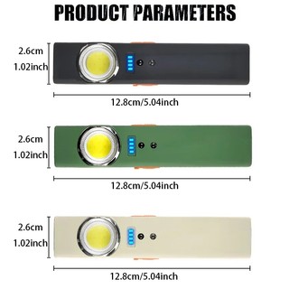 Đèn pin LED có thể sạc lại, đèn mini cầm tay và bỏ túi, đèn làm việc COB có từ tính