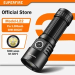 Đèn Pin Siêu Sáng SUPERFIRE  L22 60W Siêu sáng 5000 Lumen Đèn pin Power Bank Chức năng sạc lại Đèn lồng tự vệ — ảnh 1
