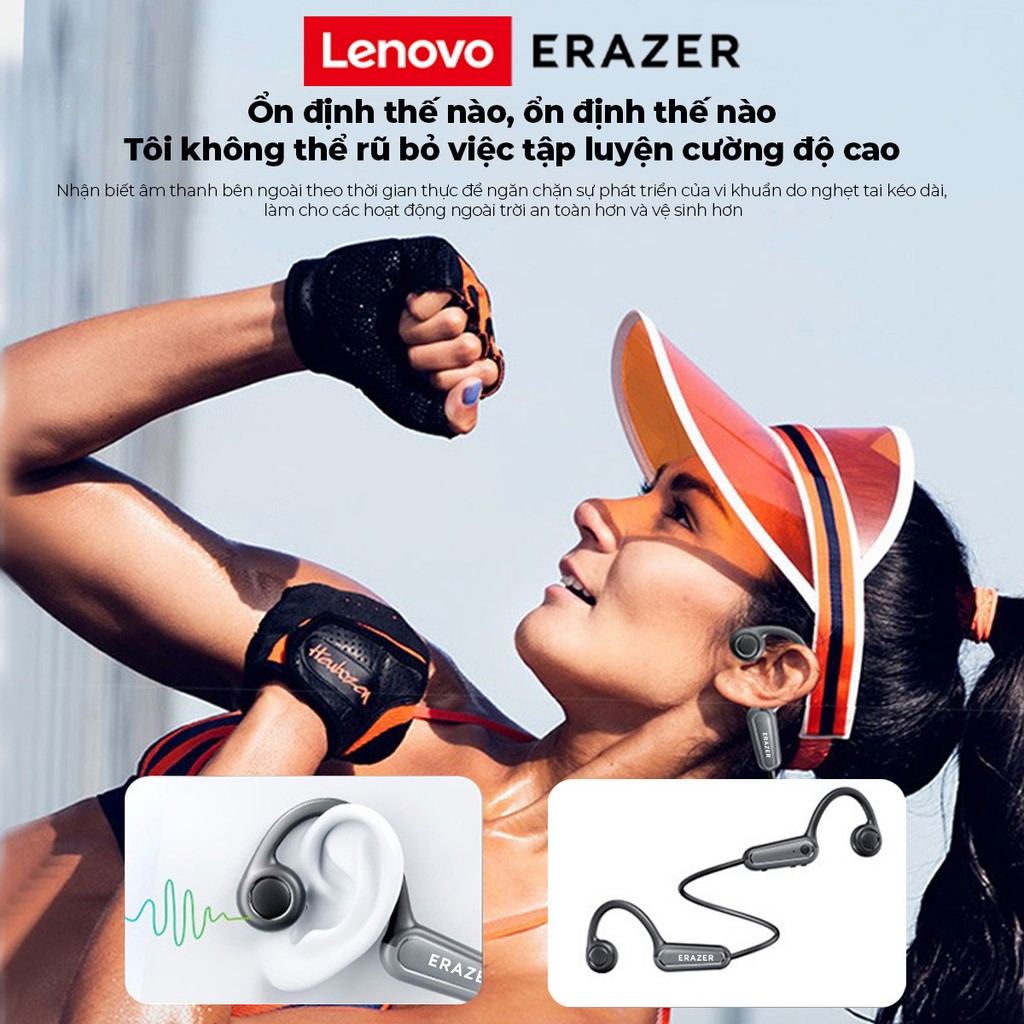 Lenovo ERAZER XF22 Dẫn Truyền Xương Không Dây Bluetooth 5.4 Tai Nghe Thể Thao Cảm Ứng Stereo HiFi Tai Nghe Chống Thấm Nước