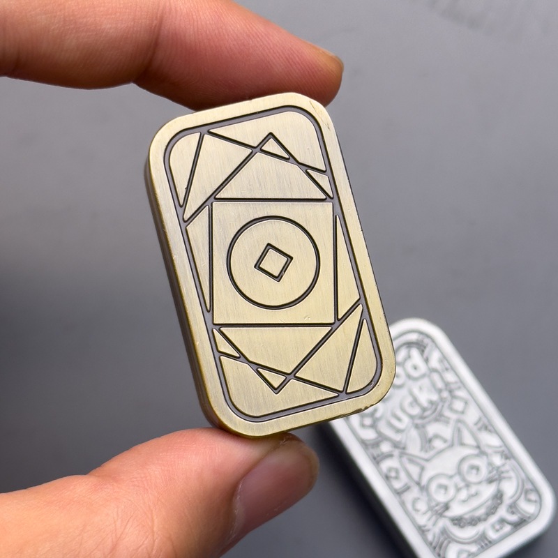 1 Kim Loại EDC Thẻ Đẩy Từ Tính Haptic Đồng Xu Cơ Thanh Trượt Đẩy Tấm Mini Fidget Giảm Căng Thẳng Đồ Chơi Chống Lo Âu