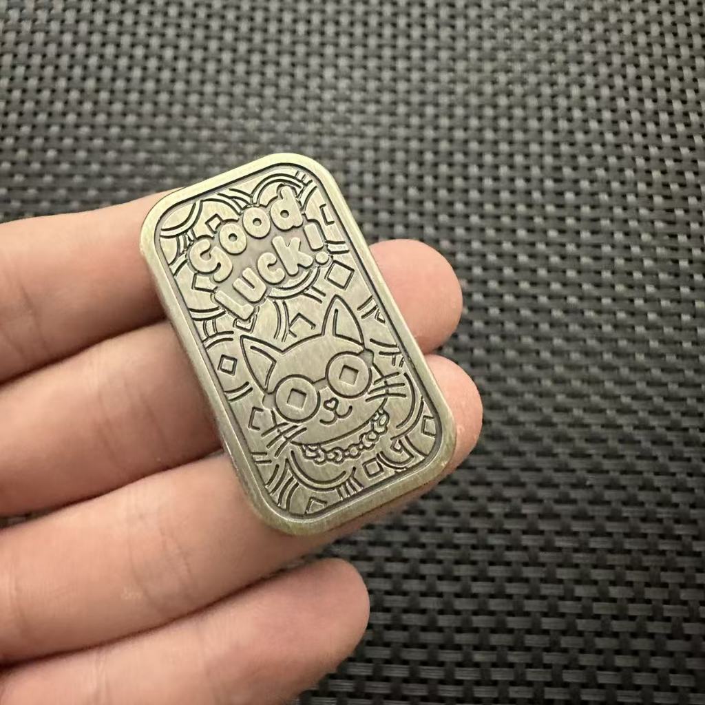 1 Kim Loại EDC Thẻ Đẩy Từ Tính Haptic Đồng Xu Cơ Thanh Trượt Đẩy Tấm Mini Fidget Giảm Căng Thẳng Đồ Chơi Chống Lo Âu