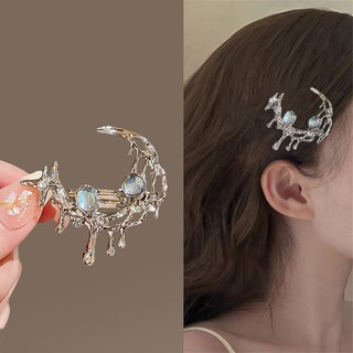 Kẹp tóc bạc mặt trăng giọt nước - Phong cách cao cấp, thanh lịch