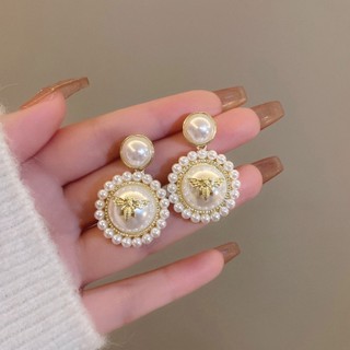 Bông tai ngọc trai hình ong phong cách Pháp - Thời thượng và Sang Trọng, Thiết Kế Nhẹ Nhàng