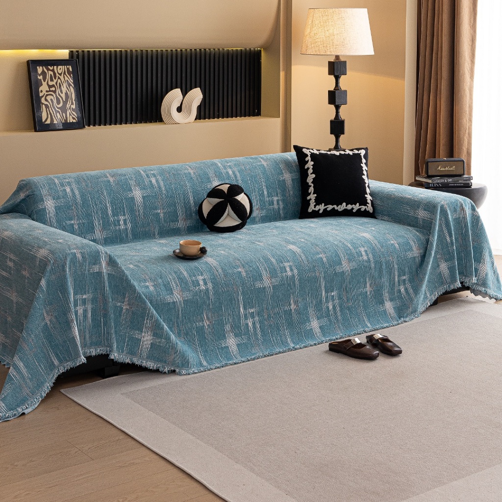Khăn bọc sofa chéo Chenille cổ điển, Chăn sofa chống trượt có thể giặt bằng máy, Bảo vệ nội thất cho thú cưng, Thích hợp cho vỏ sofa 2 và 3 chỗ