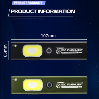 Đèn pin EDC LED đa chức năng, kèm laser đỏ, phù hợp cho cắm trại
