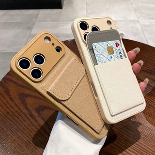Full Ống Kính Bảo Vệ Thẻ Khe Cắm Túi Da PU Ốp Lưng Điện Thoại iPhone 17 17Pro 17Air 17Promax 12 13 14 15 16 Pro Max 16Plus Chống Sốc Nam Nữ Vỏ Di Động