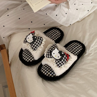 Xixitiao dép bông nữ mùa đông dễ thương chính hãng Hello Kitty, thoải mái khi ở nhà