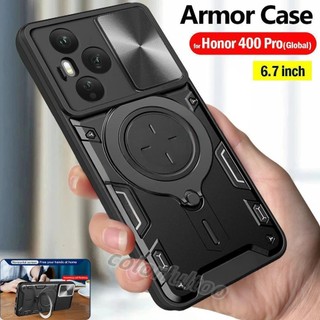 Dành Cho Honor 400 Lite 400Pro 400Lite Honor400 5G 2025 Đẩy Trượt Bảo Vệ Ống Kính Máy Ảnh Ốp điện thoại Cứng Cho Honor 400 Thông Minh Từ Nhẫn Giá Đỡ Giá Đỡ Vỏ Giáp Chống Sốc Ốp điện thoại