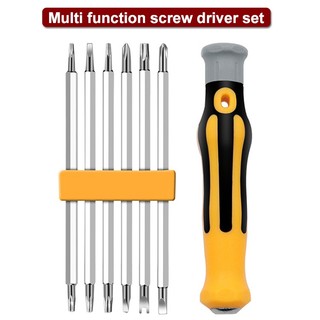 Bộ mũi khoan tuốc nơ vít từ tính bảo mật 6 trong 1 Hex Torx tuốc nơ vít đầu phẳng Dụng cụ cầm tay