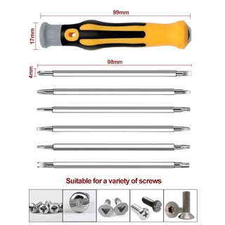 Bộ mũi khoan tuốc nơ vít từ tính bảo mật 6 trong 1 Hex Torx tuốc nơ vít đầu phẳng Dụng cụ cầm tay