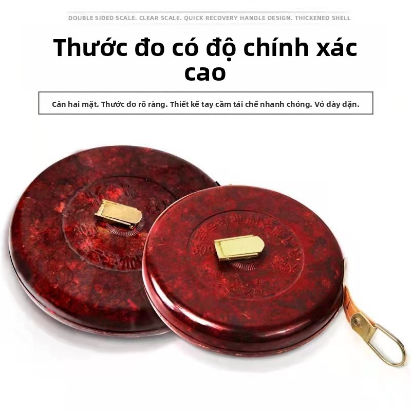 🔥Thước vải lanh Bakelite 30 mét 50 mét thước cuộn vải đo kỹ thuật chống rơi chống nước thước hộp thước dài lớn S4MZ