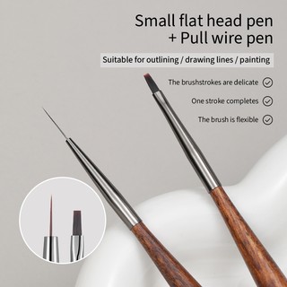 [ANNIES] Bàn chải làm móng tay Gỗ đàn hương Người mới bắt đầu Bút kẻ sọc Công cụ mới bắt đầu Tranh tròn hào phóng Bút sơn hoa