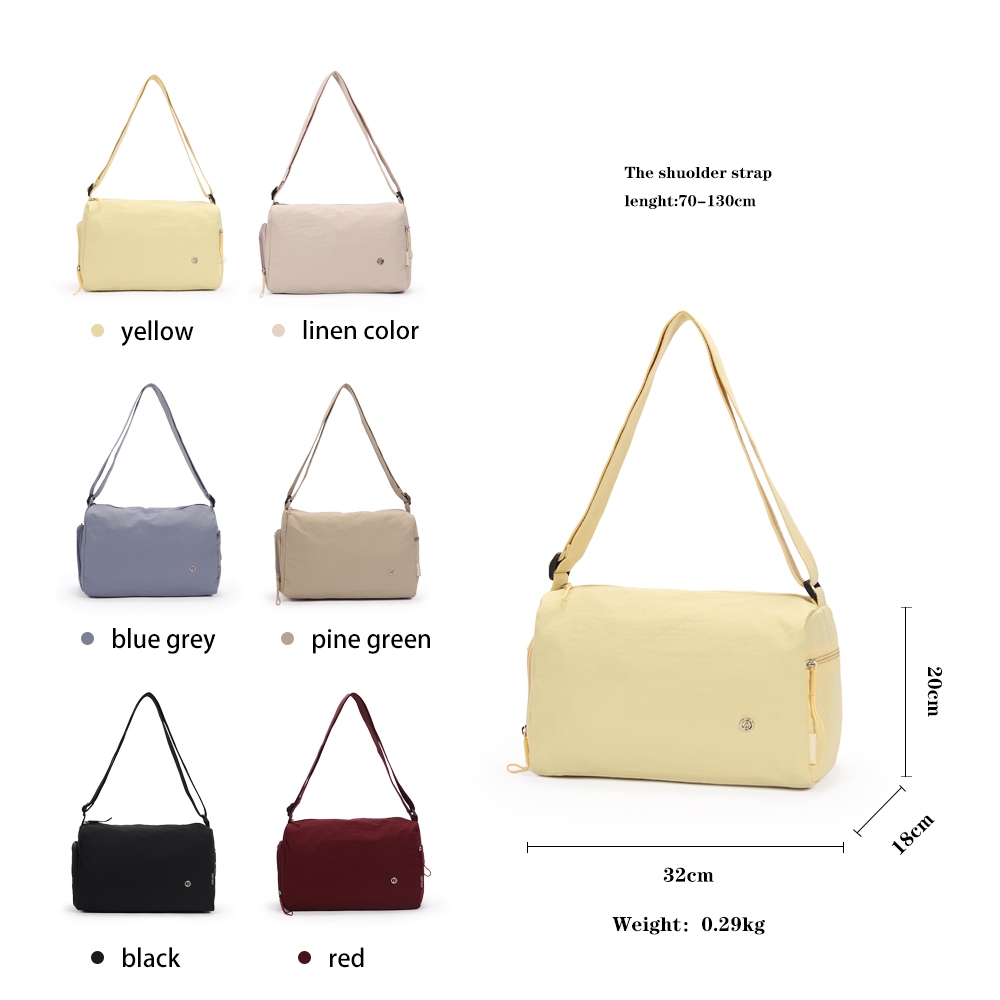 [Durlapue] Túi đeo chéo thiết kế đơn giản thời trang Túi vải phong cách Unisex, Chất liệu dù chống thấm nước