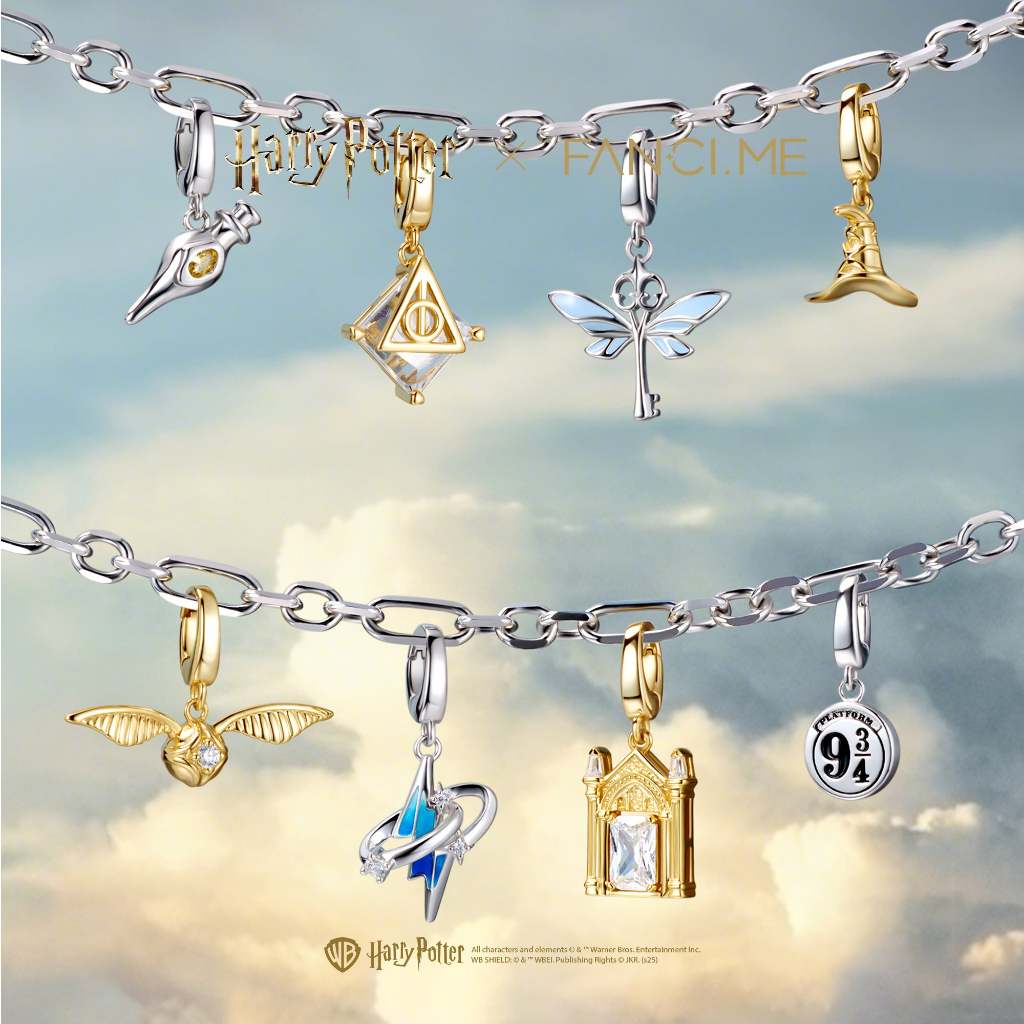 FANCIME x Harry Potter Sterling Silver Charm Mặt dây chuyền Vòng tay DIY Vòng cổ DIY Phải có Jewerly cho Potterhead (Chỉ mặt dây chuyền)