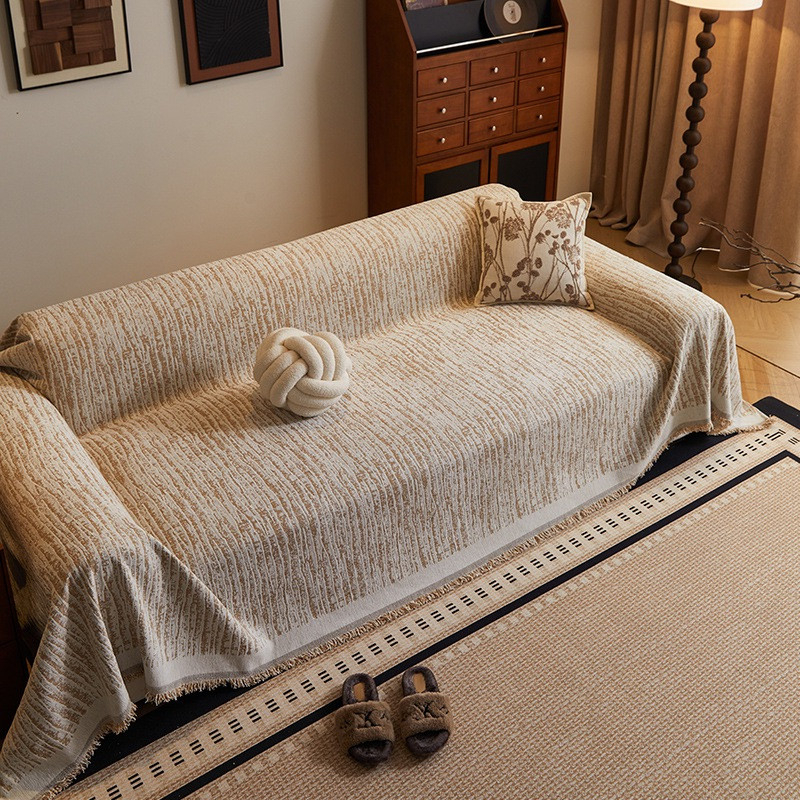 Chăn sofa hai mặt sọc chống trượt Bohemian, Vỏ bọc ghế sofa tua rua đa năng Chenille, Tấm bảo vệ nội thất cho thú cưng cho ghế sofa đệm 1 / 2 / 3 / 4, Ghế tình yêu, Futons