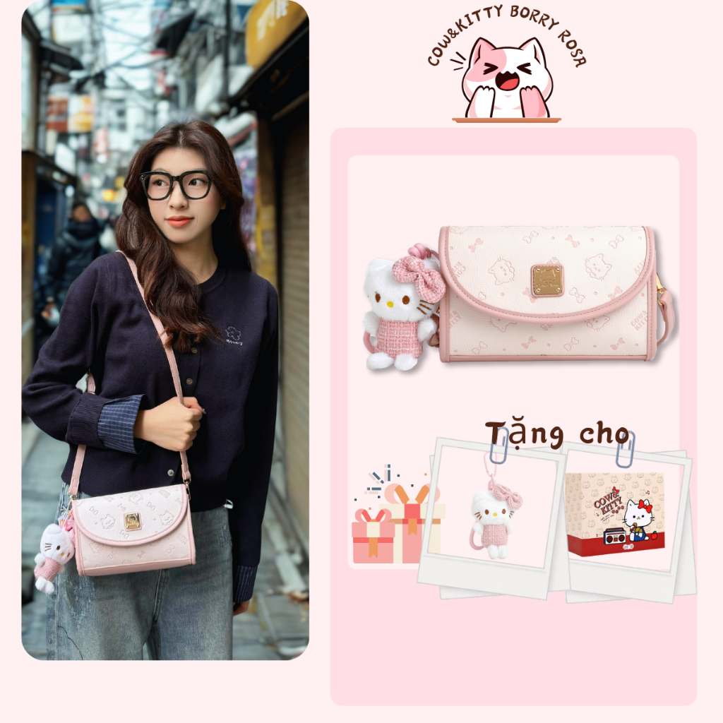 Cow&KITTY/BORRY ROSA Túi đeo vai màu hồng túi xách tay Túi xách dễ thương màu hồng Túi túi xách hello kitty đeo vai Hàn Quốc hợp thời trang là sự lựa chọn tốt nhất để làm quà tặng đẹp túi xách tay Túi đeo vai  Túi đeo chéo thời trang màu hồng