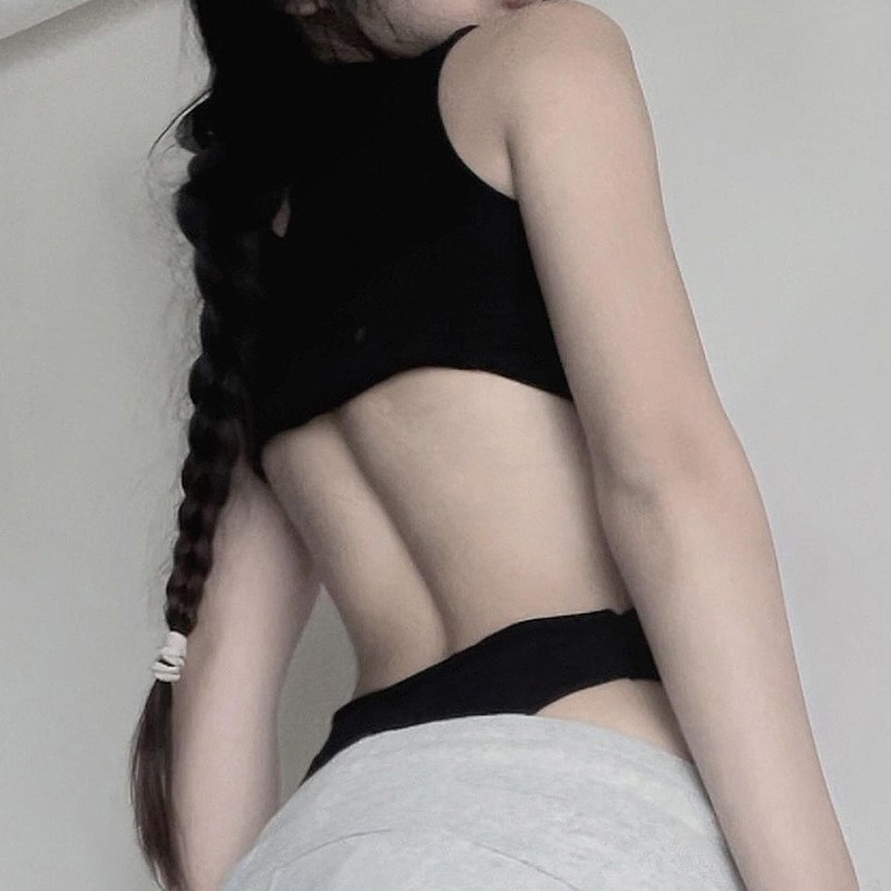 Phong cách Mỹ hot girl backless không tay thuần khiết khao khát hàng đầu nữ rỗng rốn lộ ngực áo liền quần nữ mùa hè
