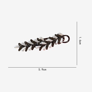 Kẹp Mỏ Vịт Phong Cách Phương Tây Thời Thượng Với Thiết Kế Retro, Mặt Tinh Tế Kết Hợp Ngọc Trai Và Hạt Lúa Mì