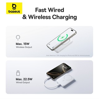 Pin sạc dự phòng không dây FM11 22.5W BASEUS 10000mah mini có nam châm thích hợp cho phone