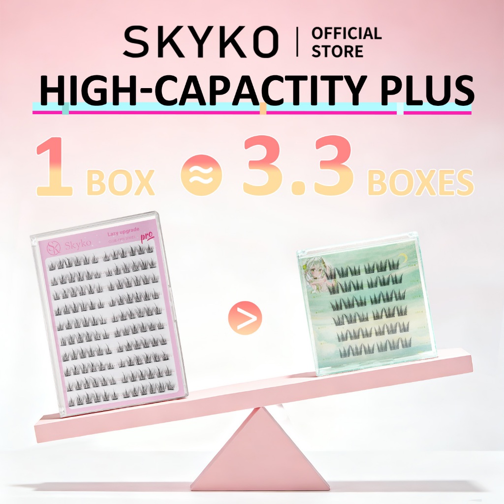 SKYKO Lông Mi Giả Không Keo 120 Chiếc 10 Hàng Lông Mi Tự Nhiên 12H Lâu Dài