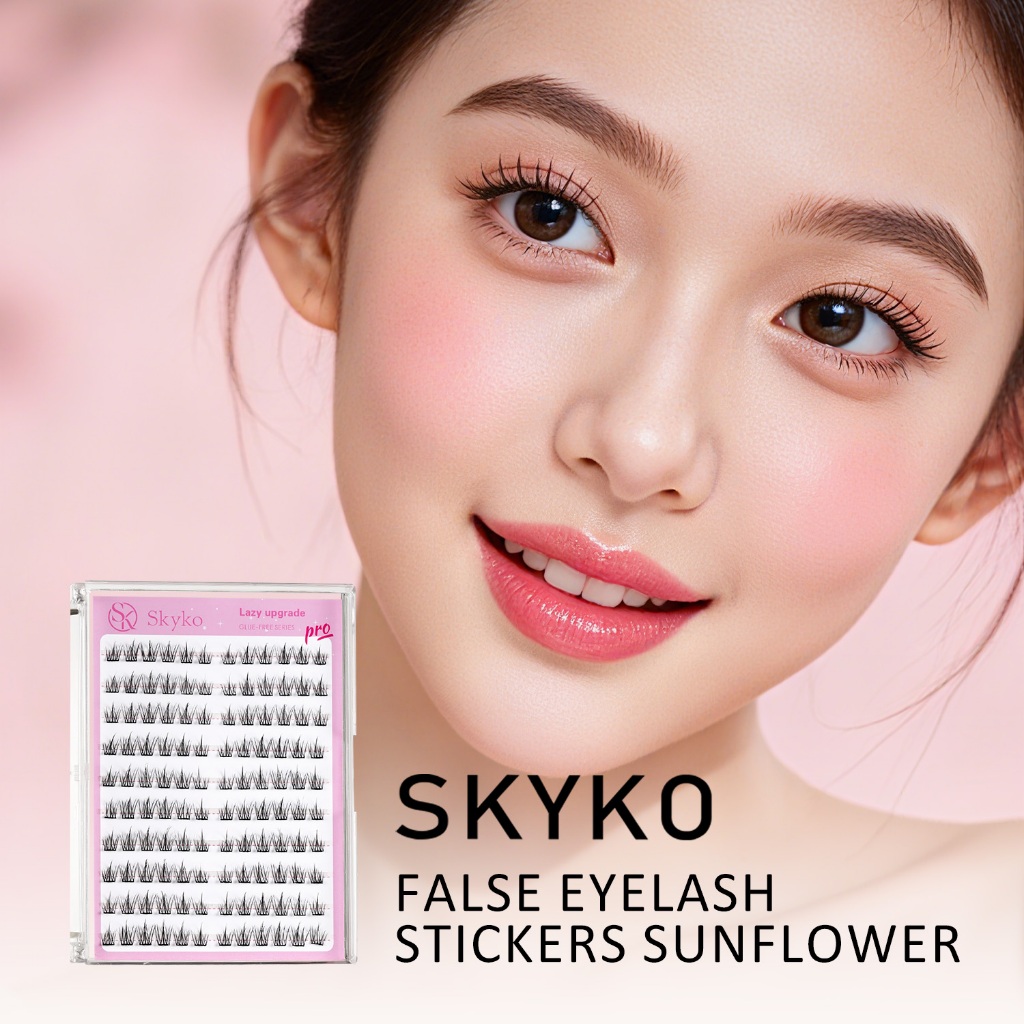 SKYKO Lông Mi Giả Không Keo 120 Chiếc 10 Hàng Lông Mi Tự Nhiên 12H Lâu Dài