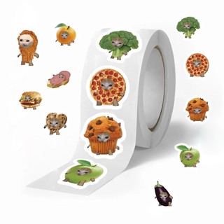 500 Chiếc Ngộ nghĩnh Mèo Meme Thực Phẩm Miếng Dán Sáng Tạo Dễ Thương Phần Thưởng Niêm Phong Miếng Dán Đồ Chơi Trẻ Em Quà Tặng