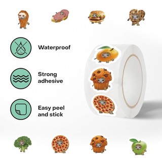 500 Chiếc Ngộ nghĩnh Mèo Meme Thực Phẩm Miếng Dán Sáng Tạo Dễ Thương Phần Thưởng Niêm Phong Miếng Dán Đồ Chơi Trẻ Em Quà Tặng