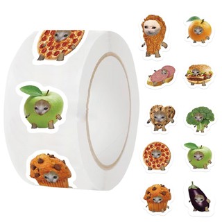500 Chiếc Ngộ nghĩnh Mèo Meme Thực Phẩm Miếng Dán Sáng Tạo Dễ Thương Phần Thưởng Niêm Phong Miếng Dán Đồ Chơi Trẻ Em Quà Tặng