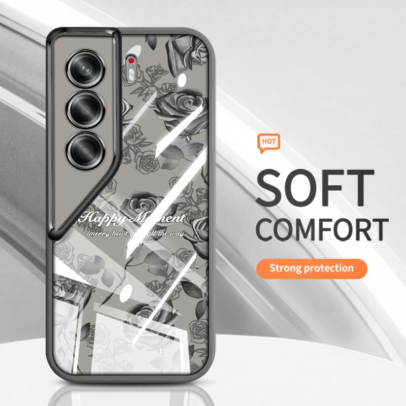 YBD Trong Suốt Ốp Lưng Điện Thoại Tecno Camon 40 Pro Camon 50 4G CN5 CM5 CM6 CM7 INS Hoa Tươi Hoa Hồng Thơm Mới Chống Rơi Vỏ Mềm Silicon