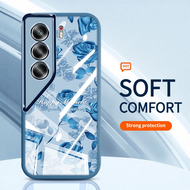 YBD Trong Suốt Ốp Lưng Điện Thoại Tecno Camon 40 Pro Camon 50 4G CN5 CM5 CM6 CM7 INS Hoa Tươi Hoa Hồng Thơm Mới Chống Rơi Vỏ Mềm Silicon