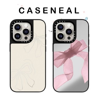Ốp điện thoại gương chất lượng cao nơ màu hồng CASENEAL Thích hợp cho iPhone 17ProMax 17pro 17 air 16promax 16 15promax 15 14promax 13 13promax Ốp lưng cứng chống rơi thời trang