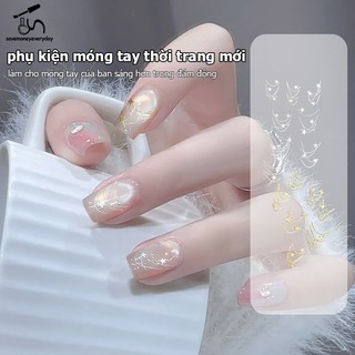[savemoneyeveryday] Star Nail Art Sticker Bronzing Flash Nhãn dán tự dính chất lượng cao Trang trí quyến rũ móng tay Lập thể [vn]