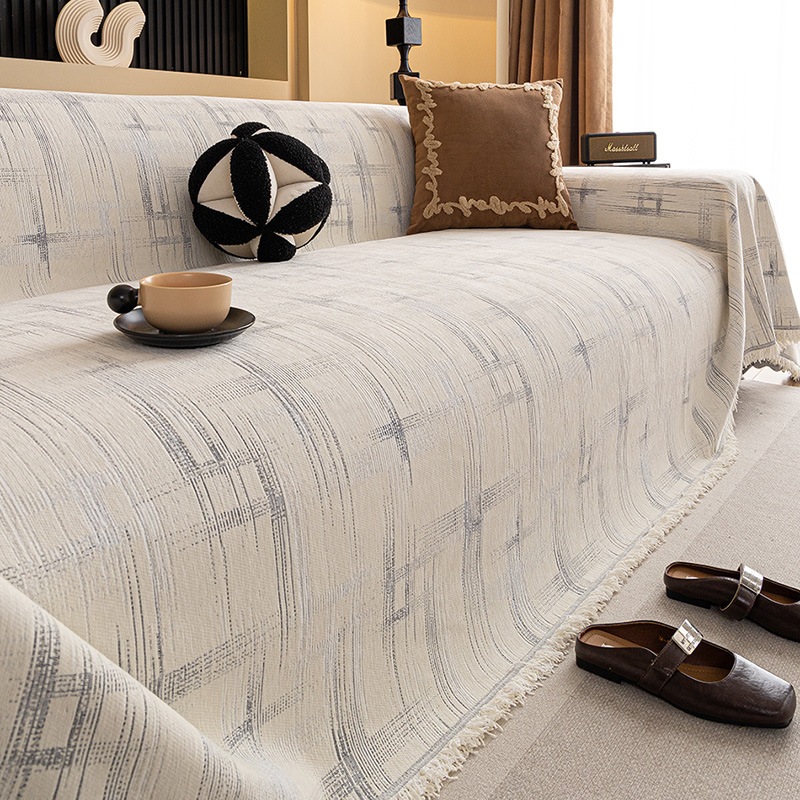 Khăn bọc sofa chéo Chenille cổ điển, Chăn sofa chống trượt có thể giặt bằng máy, Bảo vệ nội thất cho thú cưng, Thích hợp cho vỏ sofa 2 và 3 chỗ