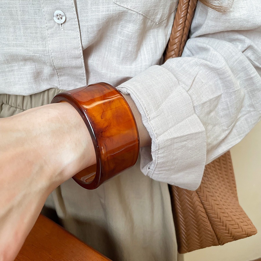 Vòng tay mở khuếch tán nhựa phong cách châu Âu và Mỹ - Phụ kiện thời trang cho nữ