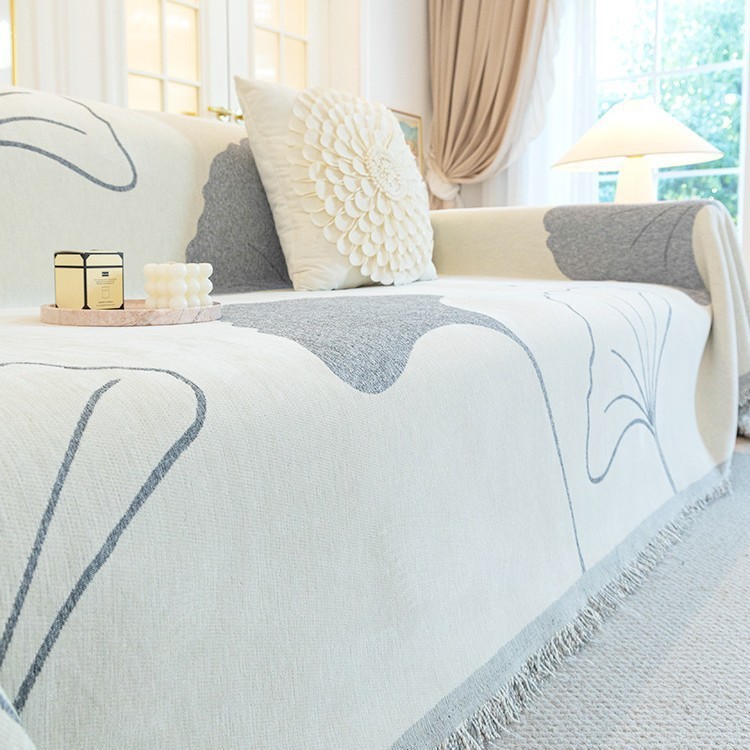 Vỏ sofa họa tiết lá bạch quả hiện đại, Chăn sofa chống trượt Chenille, Đệm sofa chống mài mòn chống trầy xước Thích hợp cho ghế sofa cắt hình chữ L / u