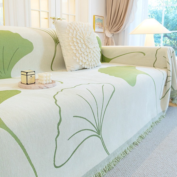 Vỏ sofa họa tiết lá bạch quả hiện đại, Chăn sofa chống trượt Chenille, Đệm sofa chống mài mòn chống trầy xước Thích hợp cho ghế sofa cắt hình chữ L / u