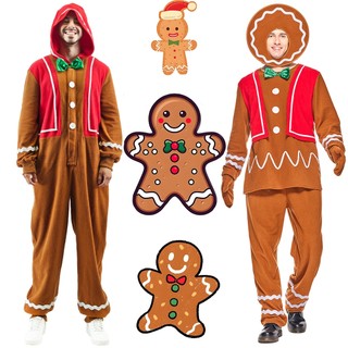 Đồng phục bánh gừng người lớn cho Giáng Sinh - Pyjama một mảnh nam, phù hợp cosplay và trang phục tiệc