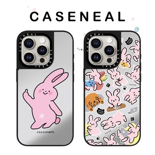 Ốp điện thoại gương hình thỏ hồng CASENEAL Thích hợp cho iPhone 17ProMax 17pro 17 air 16promax 16 15promax 15 14promax 13 13promax Ốp lưng cứng chống rơi thời trang