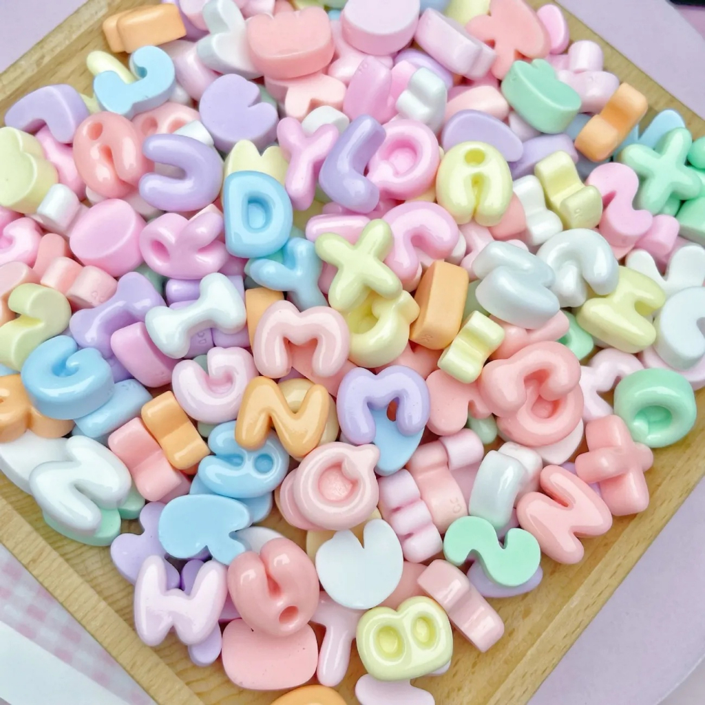 Phụ kiện tự làm chữ cái tiếng Anh màu Macaron Mini