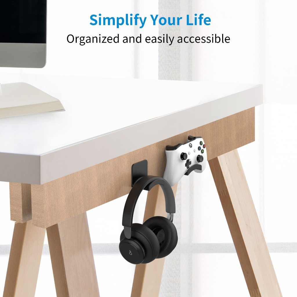 Giá treo tai nghe & tay cầm – Móc dán 3M gắn bàn / tường | Phù hợp AirPods Max, Sony, Beats, JBL, Xbox, PS5