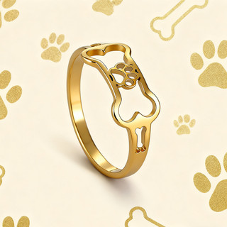 Skyrim Titan Thép Không Gỉ Nhẫn Xương Chó Paw In Nhẫn Nam Nữ Trang Sức Thời Trang
